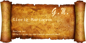 Gierig Marianna névjegykártya